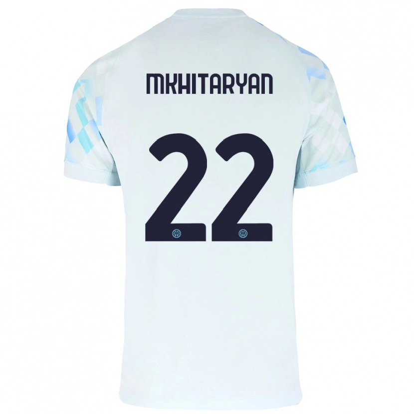 Danxen Pánské Henrikh Mkhitaryan #22 Bílá Modrá Daleko Hráčské Dresy 2025/26 Dres