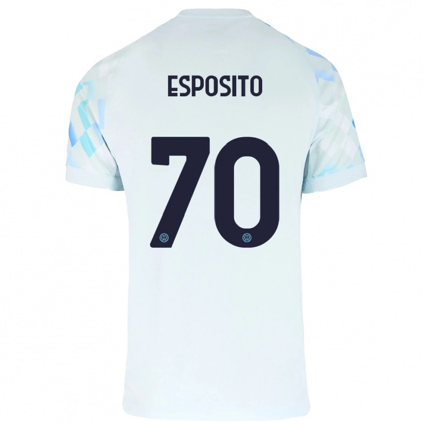 Danxen Pánské Sebastiano Esposito #70 Bílá Modrá Daleko Hráčské Dresy 2025/26 Dres