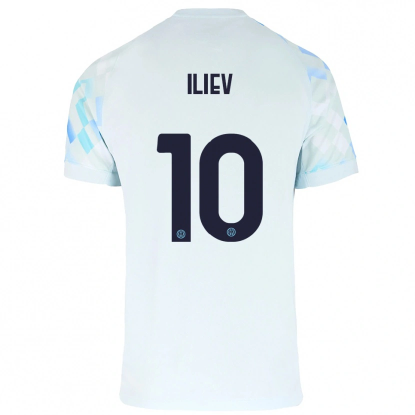 Danxen Pánské Nikola Iliev #10 Bílá Modrá Daleko Hráčské Dresy 2025/26 Dres