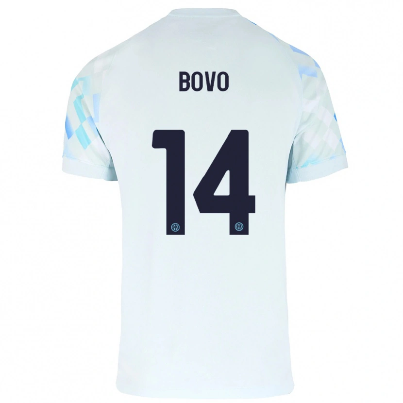 Danxen Pánské Leonardo Bovo #14 Bílá Modrá Daleko Hráčské Dresy 2025/26 Dres