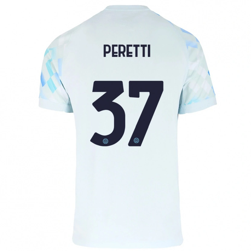 Danxen Pánské Lorenzo Peretti #37 Bílá Modrá Daleko Hráčské Dresy 2025/26 Dres