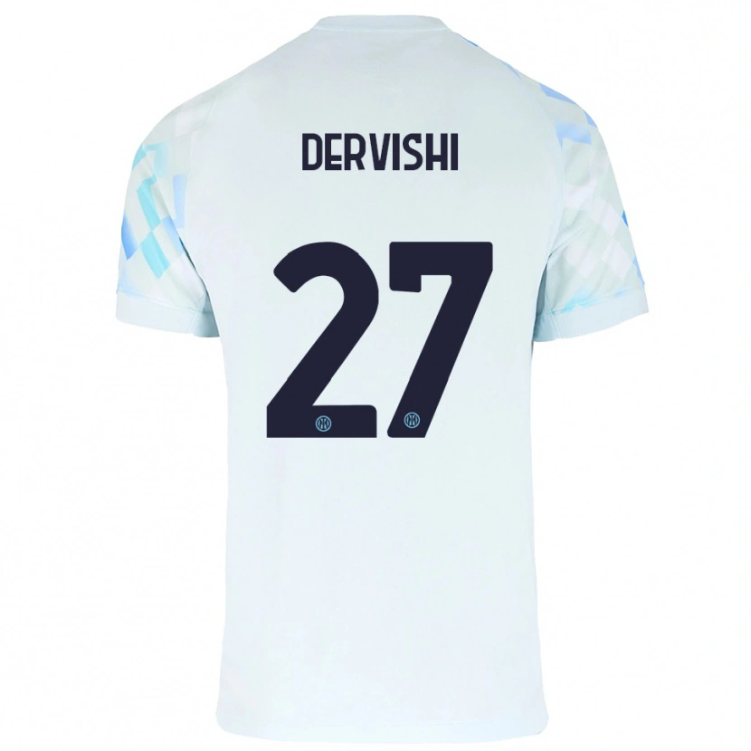 Danxen Pánské Kristian Dervishi #27 Bílá Modrá Daleko Hráčské Dresy 2025/26 Dres