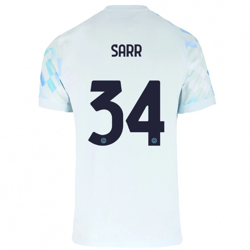 Danxen Pánské Amadou Sarr #34 Bílá Modrá Daleko Hráčské Dresy 2025/26 Dres
