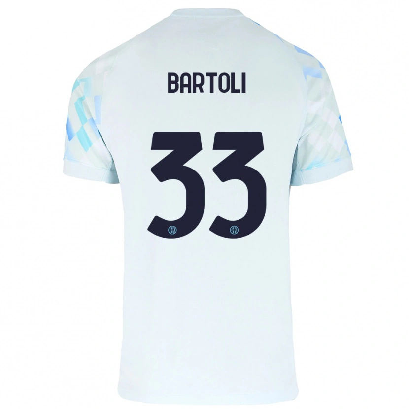 Danxen Pánské Elisa Bartoli #33 Bílá Modrá Daleko Hráčské Dresy 2025/26 Dres