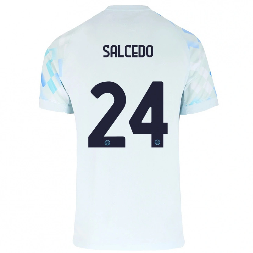 Danxen Pánské Eddie Salcedo #24 Bílá Modrá Daleko Hráčské Dresy 2025/26 Dres