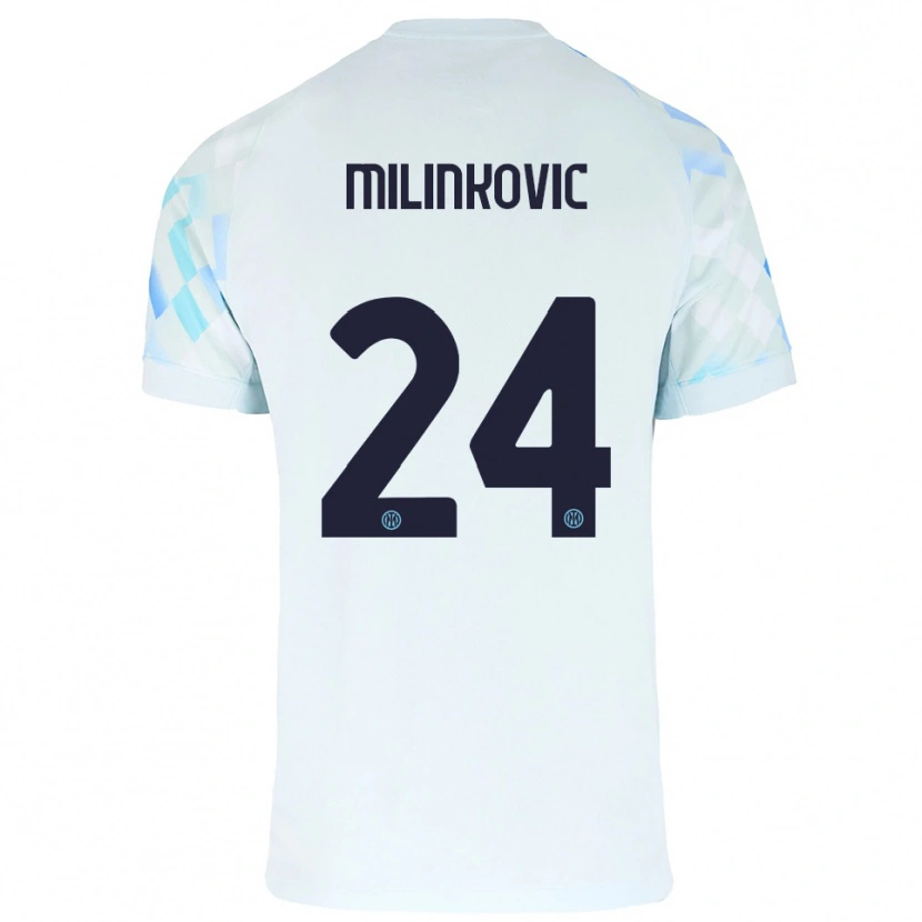 Danxen Pánské Marija Milinković #24 Bílá Modrá Daleko Hráčské Dresy 2025/26 Dres