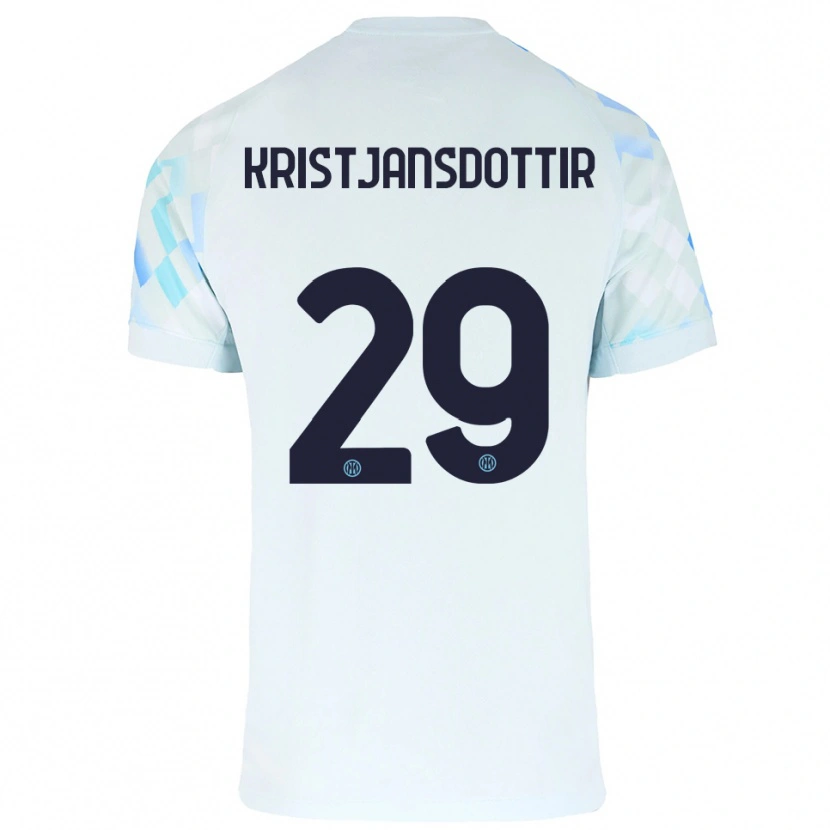 Danxen Pánské Anna Bjork Kristjansdottir #29 Bílá Modrá Daleko Hráčské Dresy 2025/26 Dres