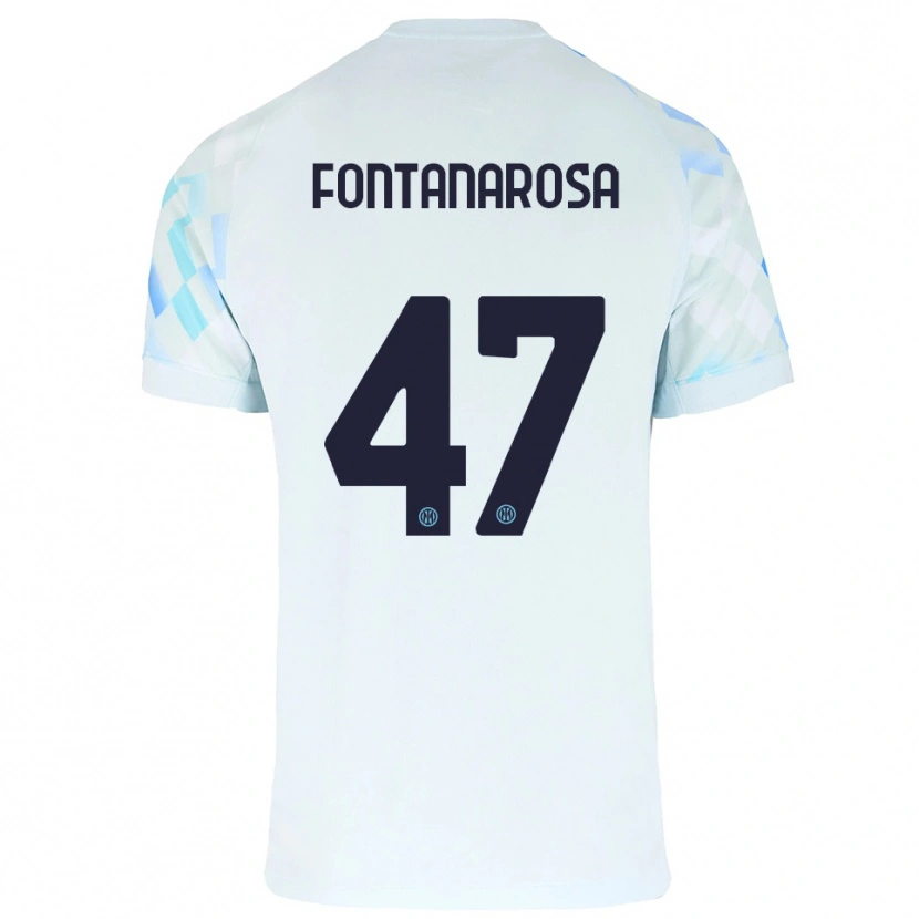 Danxen Pánské Alessandro Fontanarosa #47 Bílá Modrá Daleko Hráčské Dresy 2025/26 Dres