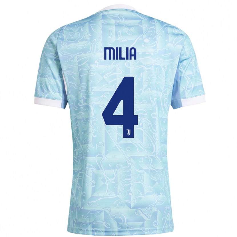 Danxen Pánské Nicolò Milia #4 Nebesky Modrá Žlutá Daleko Hráčské Dresy 2025/26 Dres