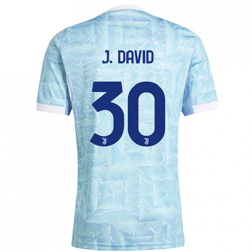Danxen Pánské Jonathan David #30 Nebesky Modrá Žlutá Daleko Hráčské Dresy 2025/26 Dres