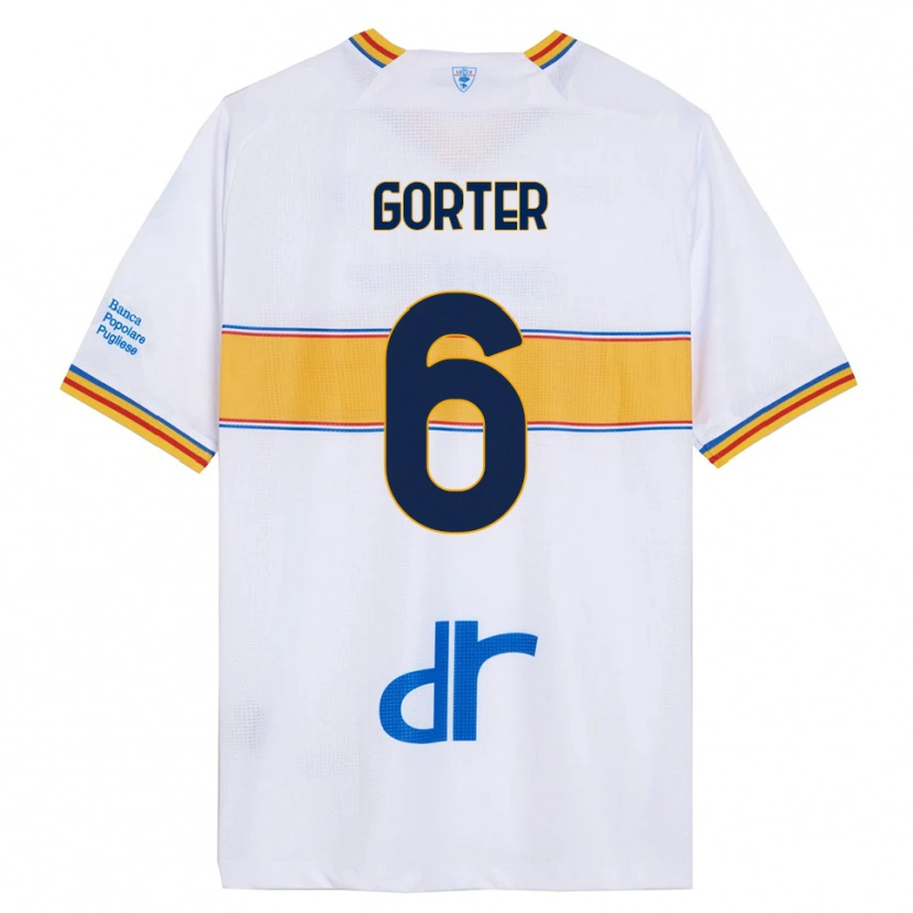 Danxen Pánské Olaf Gorter #6 Bílá Žlutá Daleko Hráčské Dresy 2025/26 Dres
