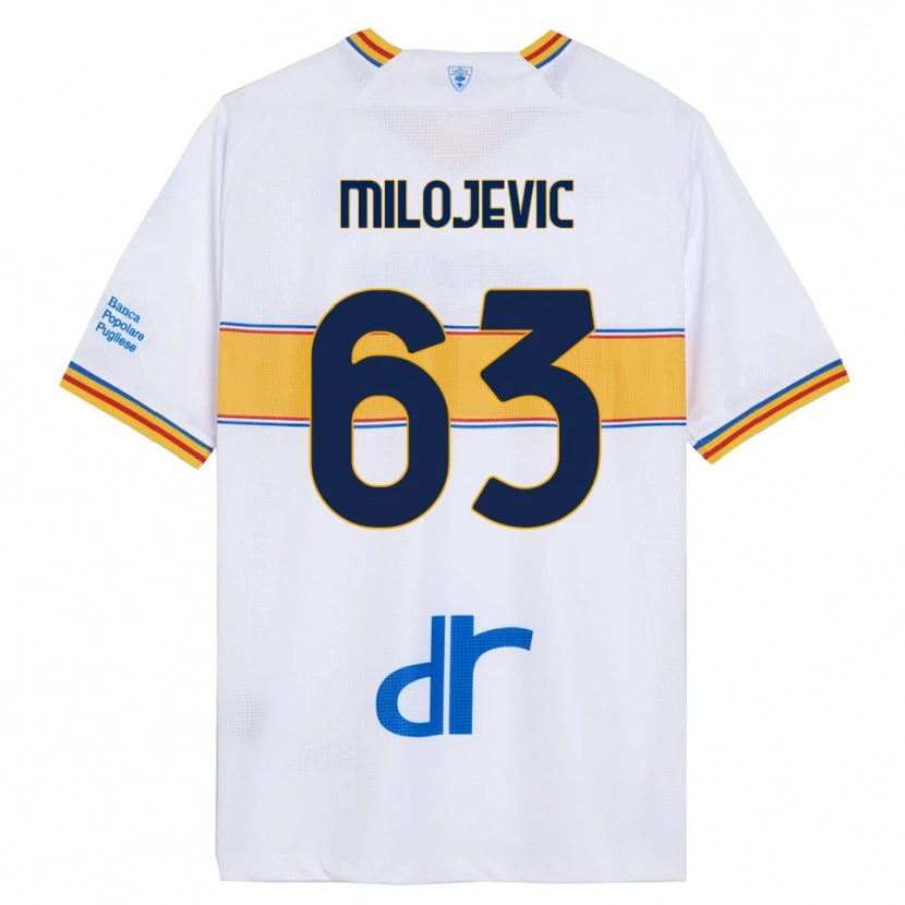 Danxen Pánské Nemanja Milojevic #63 Bílá Žlutá Daleko Hráčské Dresy 2025/26 Dres
