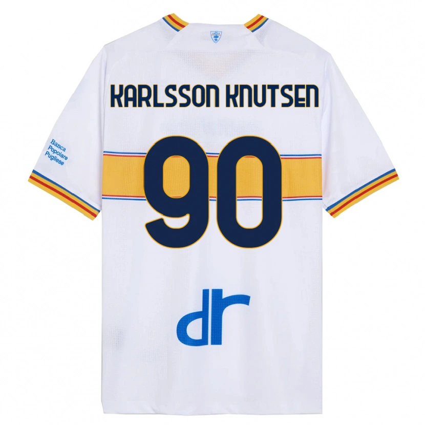 Danxen Pánské Storm Karlsson Knutsen #90 Bílá Žlutá Daleko Hráčské Dresy 2025/26 Dres