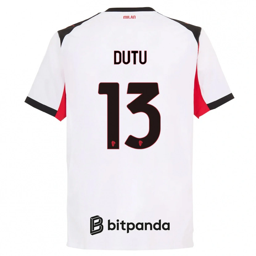 Danxen Pánské Matteo Duțu #13 Bílá Černá Daleko Hráčské Dresy 2025/26 Dres