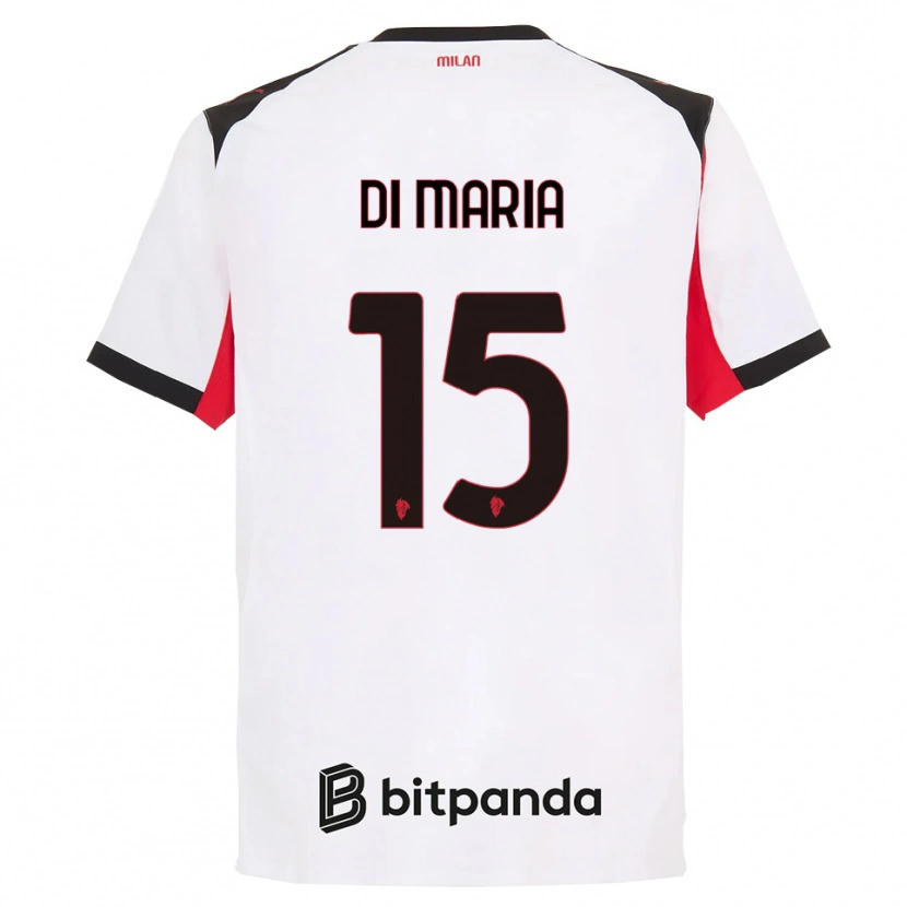 Danxen Pánské Alessandro Di Maria #15 Bílá Černá Daleko Hráčské Dresy 2025/26 Dres