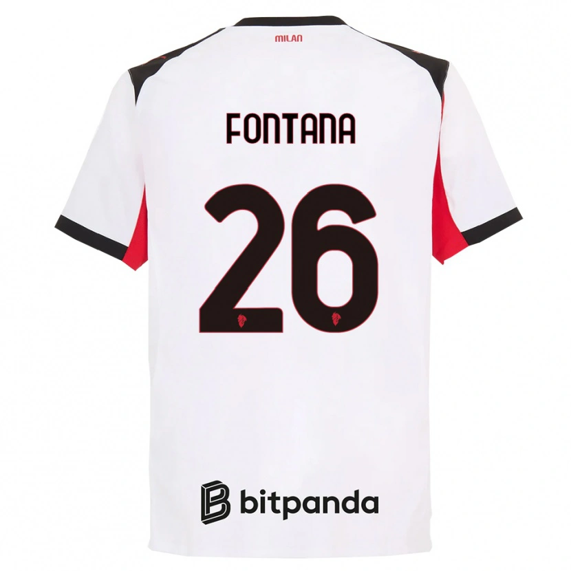 Danxen Pánské Francesco Fontana #26 Bílá Černá Daleko Hráčské Dresy 2025/26 Dres