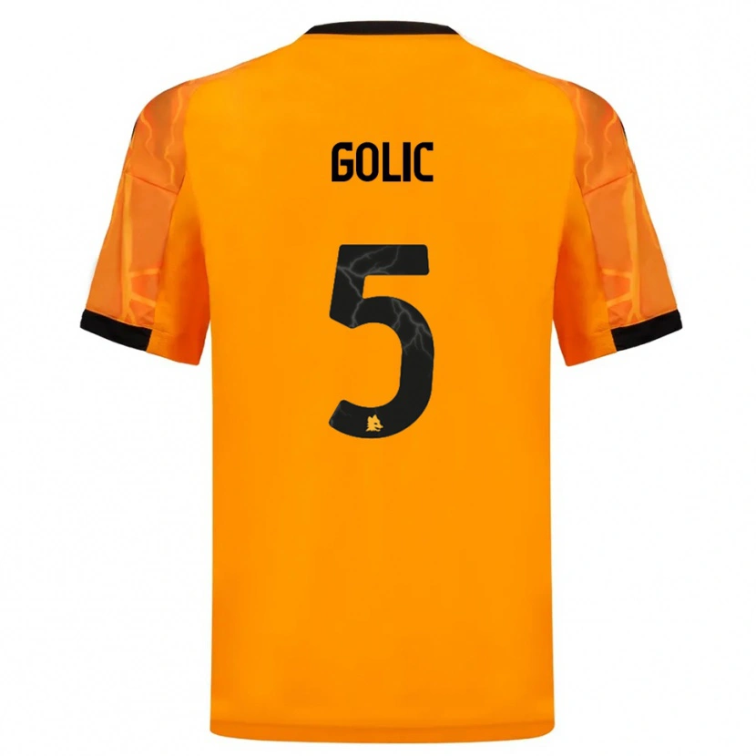 Danxen Pánské Lovro Golic #5 Oranžová Černá Daleko Hráčské Dresy 2025/26 Dres