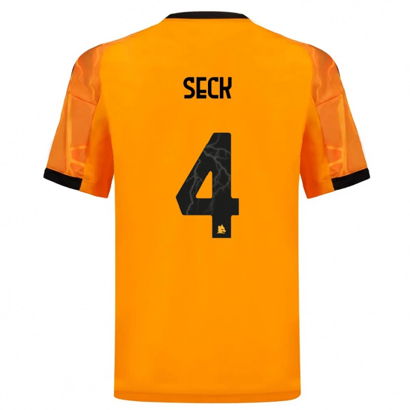 Danxen Pánské Mohamed Seck #4 Oranžová Černá Daleko Hráčské Dresy 2025/26 Dres