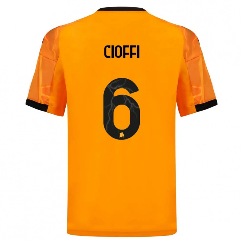 Danxen Pánské Cristian Cioffi #6 Oranžová Černá Daleko Hráčské Dresy 2025/26 Dres