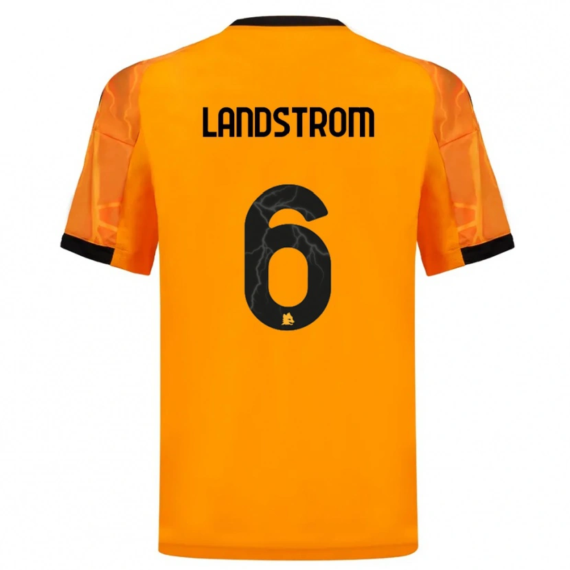 Danxen Pánské Elin Landstrom #6 Oranžová Černá Daleko Hráčské Dresy 2025/26 Dres