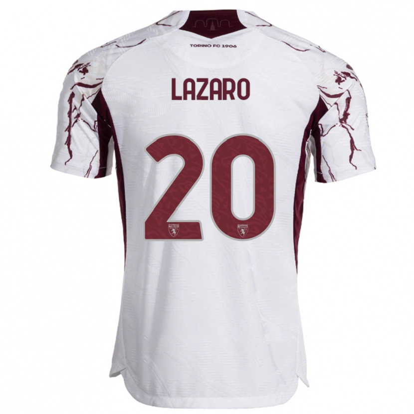 Danxen Pánské Valentino Lazaro #20 Bílá Burgundská Daleko Hráčské Dresy 2025/26 Dres