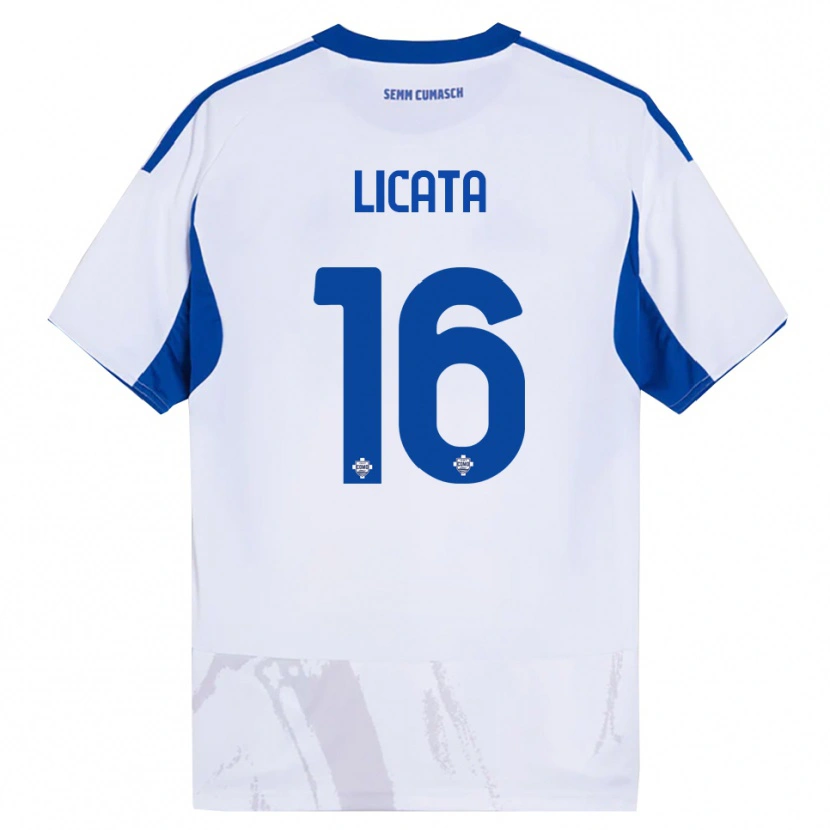 Danxen Pánské Alessandro Licata #16 Bílá Modrá Daleko Hráčské Dresy 2025/26 Dres