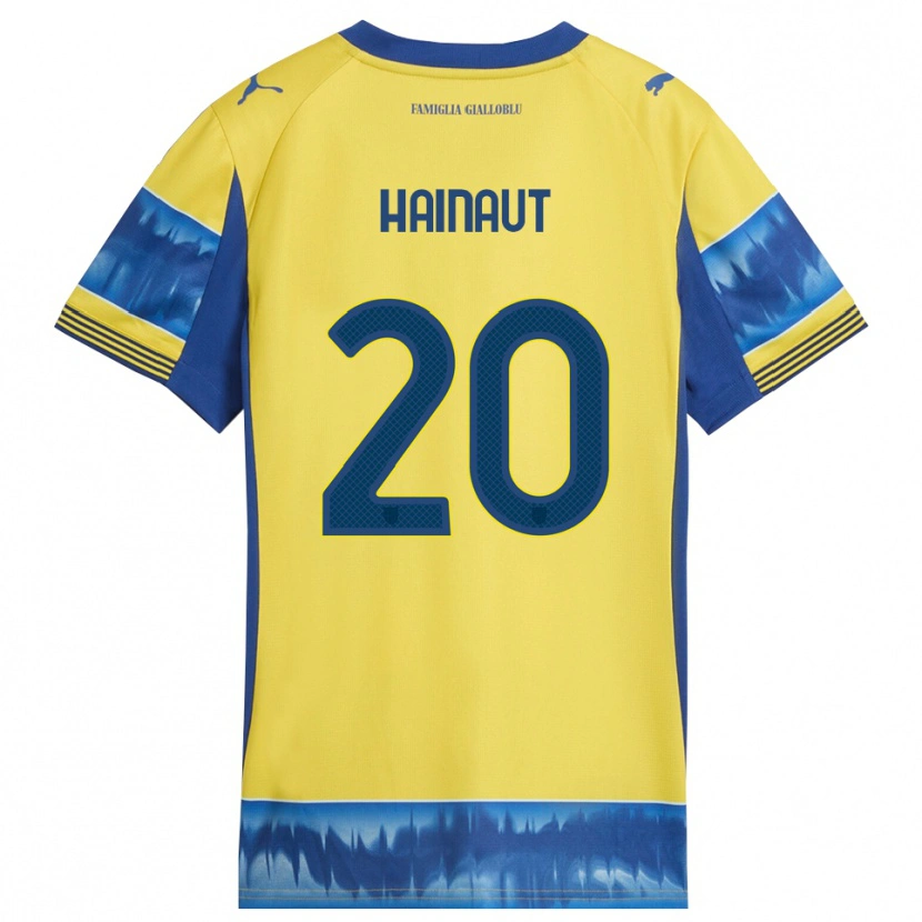 Danxen Pánské Antoine Hainaut #20 Žlutá Modrá Daleko Hráčské Dresy 2025/26 Dres