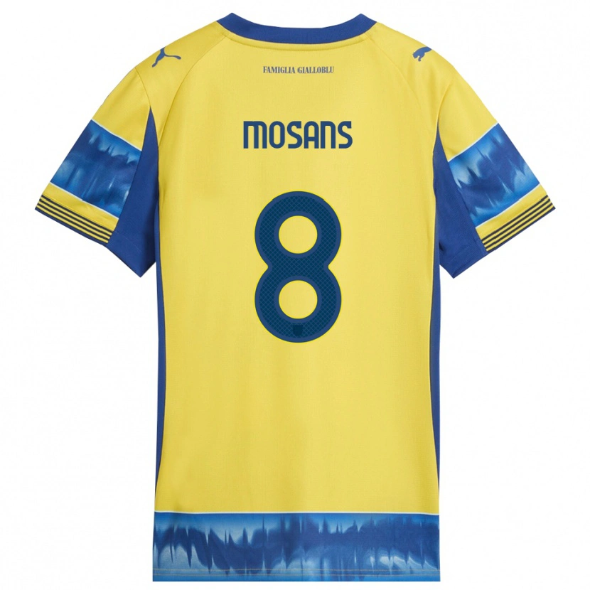Danxen Pánské Kristaps Mosans #8 Žlutá Modrá Daleko Hráčské Dresy 2025/26 Dres