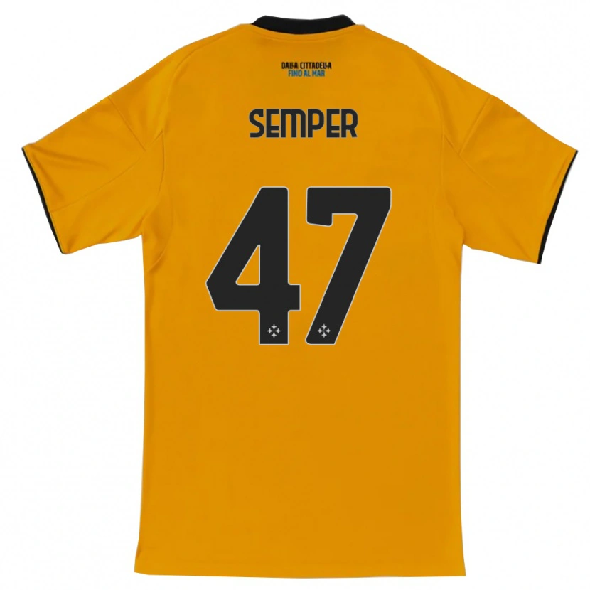 Danxen Pánské Adrian Semper #47 Oranžová Modrá Daleko Hráčské Dresy 2025/26 Dres