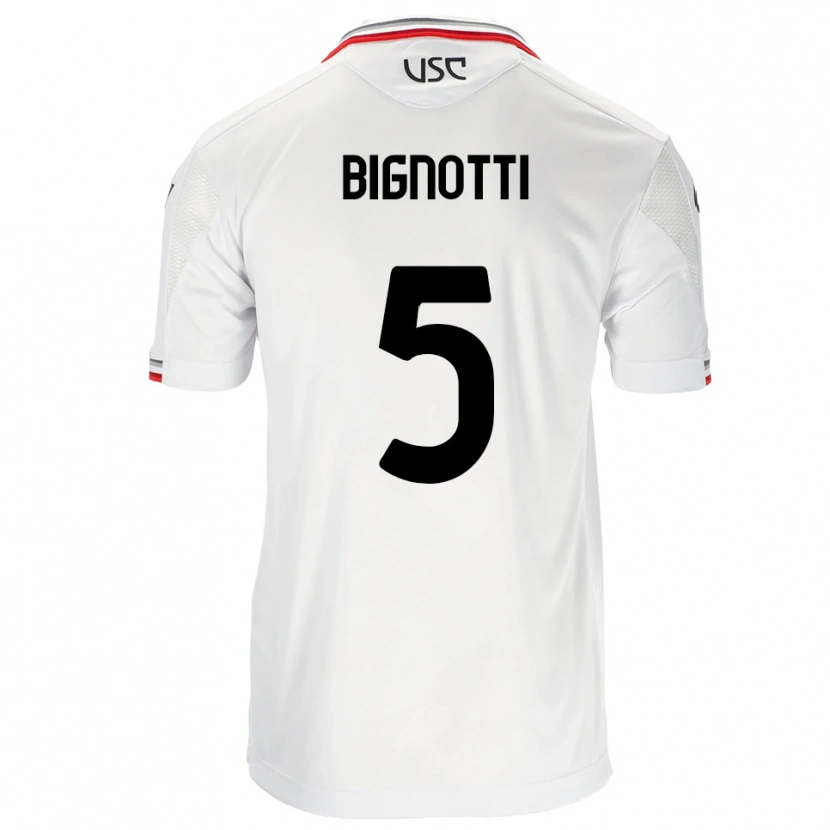 Danxen Pánské Francesco Bignotti #5 Bílá Červená Daleko Hráčské Dresy 2025/26 Dres