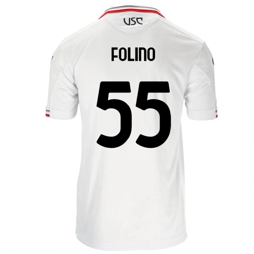 Danxen Pánské Francesco Folino #55 Bílá Červená Daleko Hráčské Dresy 2025/26 Dres