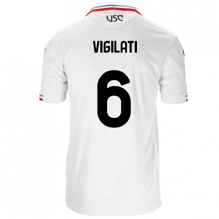 Danxen Pánské Tommaso Vigilati #6 Bílá Červená Daleko Hráčské Dresy 2025/26 Dres