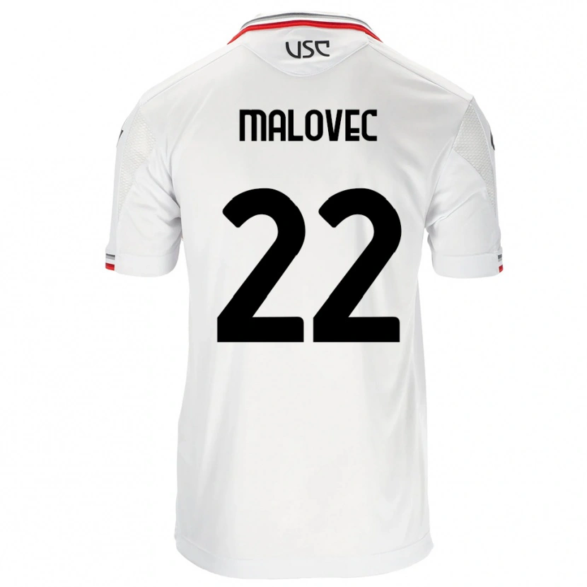 Danxen Pánské Adrian Malovec #22 Bílá Červená Daleko Hráčské Dresy 2025/26 Dres