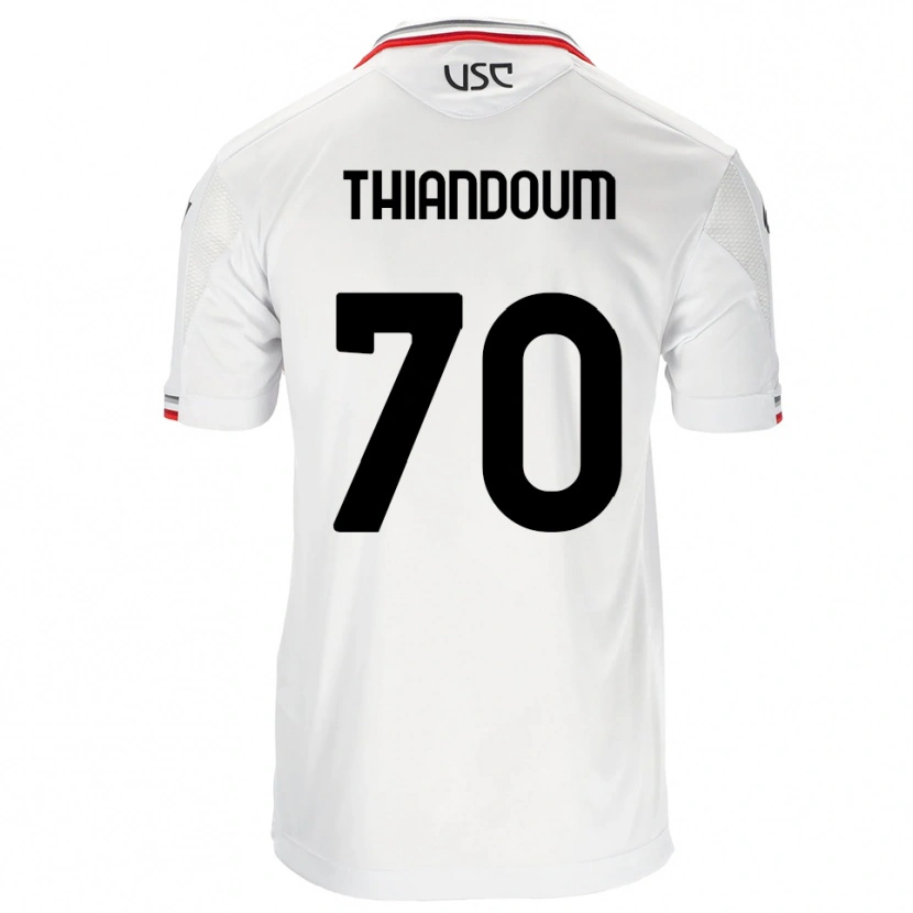 Danxen Pánské Omar Thiandoum #70 Bílá Červená Daleko Hráčské Dresy 2025/26 Dres