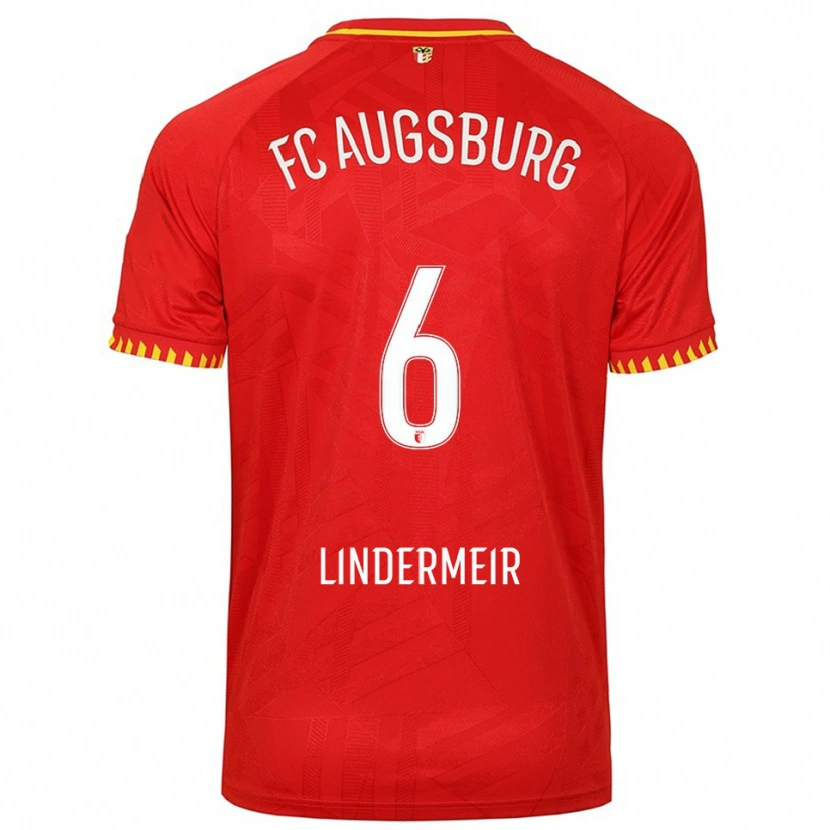 Danxen Pánské Dominik Lindermeir #6 Červená Žlutá Daleko Hráčské Dresy 2025/26 Dres
