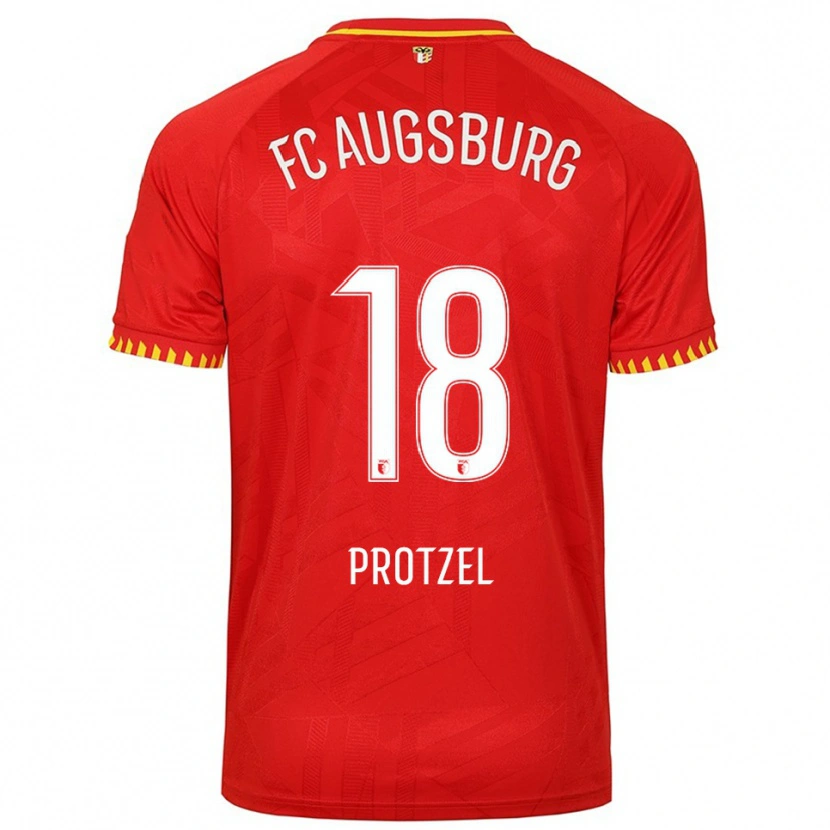 Danxen Pánské Ann-Sophie Protzel #18 Červená Žlutá Daleko Hráčské Dresy 2025/26 Dres