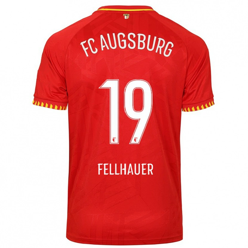 Danxen Pánské Robin Fellhauer #19 Červená Žlutá Daleko Hráčské Dresy 2025/26 Dres