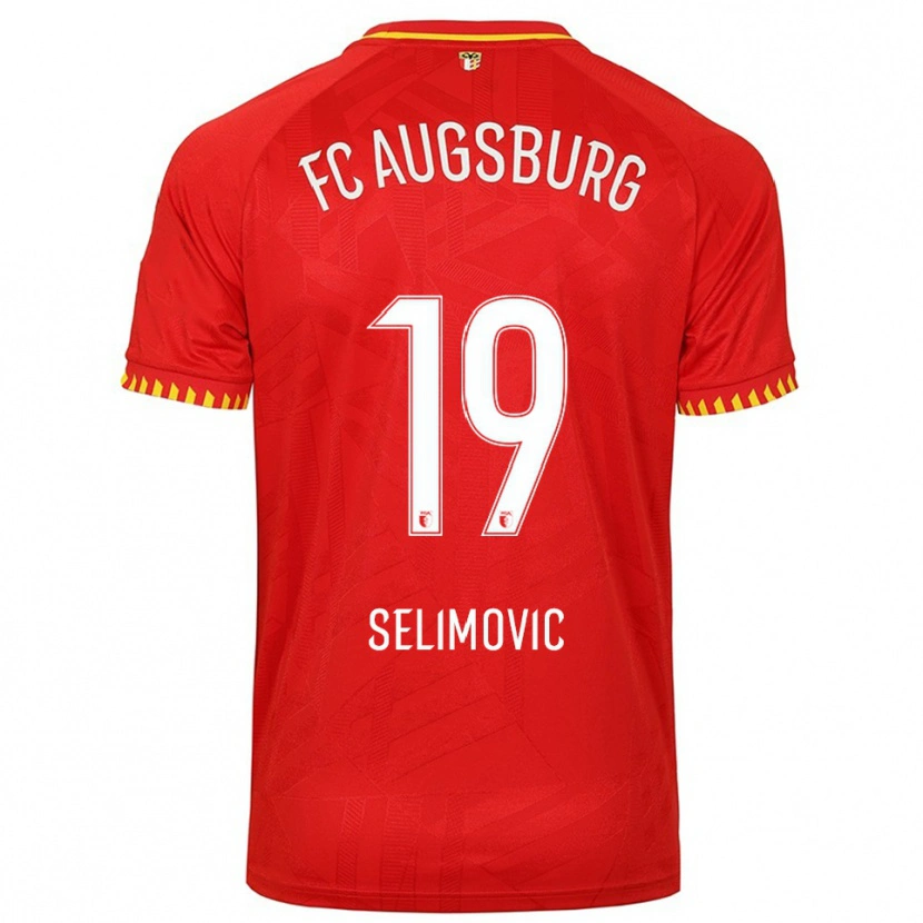 Danxen Pánské Amar Selimovic #19 Červená Žlutá Daleko Hráčské Dresy 2025/26 Dres
