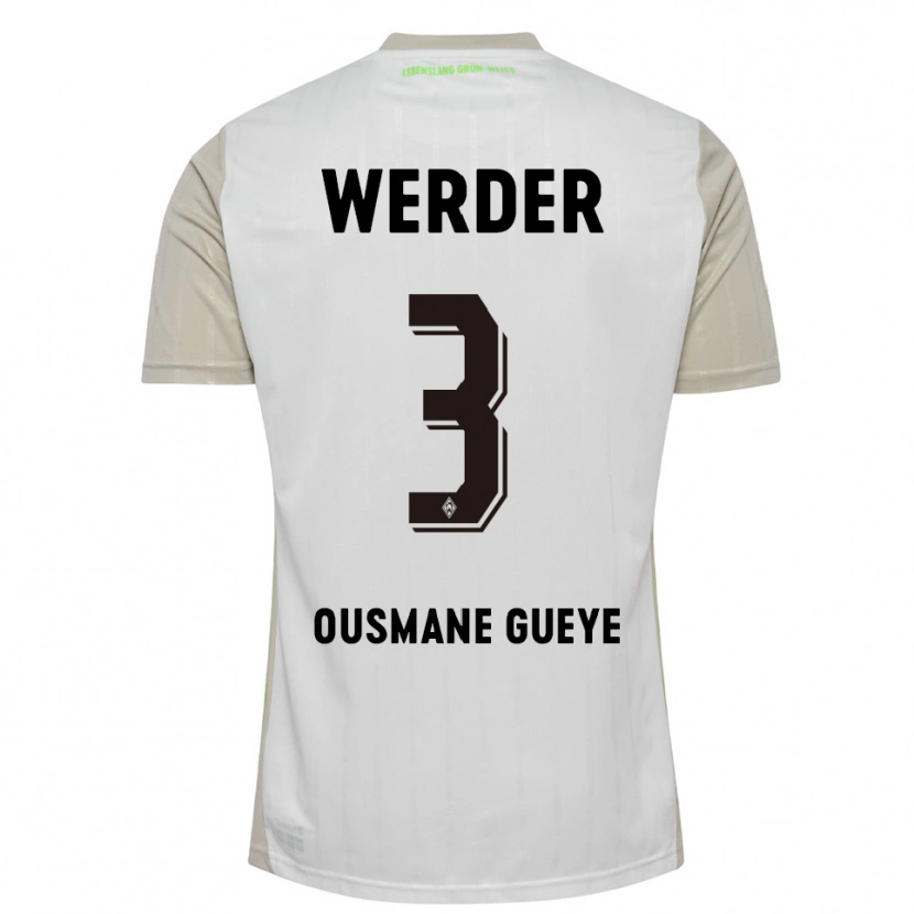 Danxen Pánské Papa Ousmane Gueye #3 Bílá Černá Daleko Hráčské Dresy 2025/26 Dres