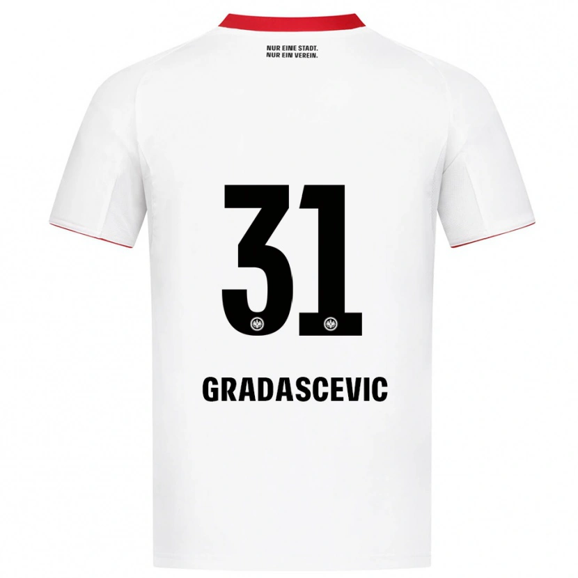 Danxen Pánské Meris Gradascevic #31 Bílá Červená Daleko Hráčské Dresy 2025/26 Dres