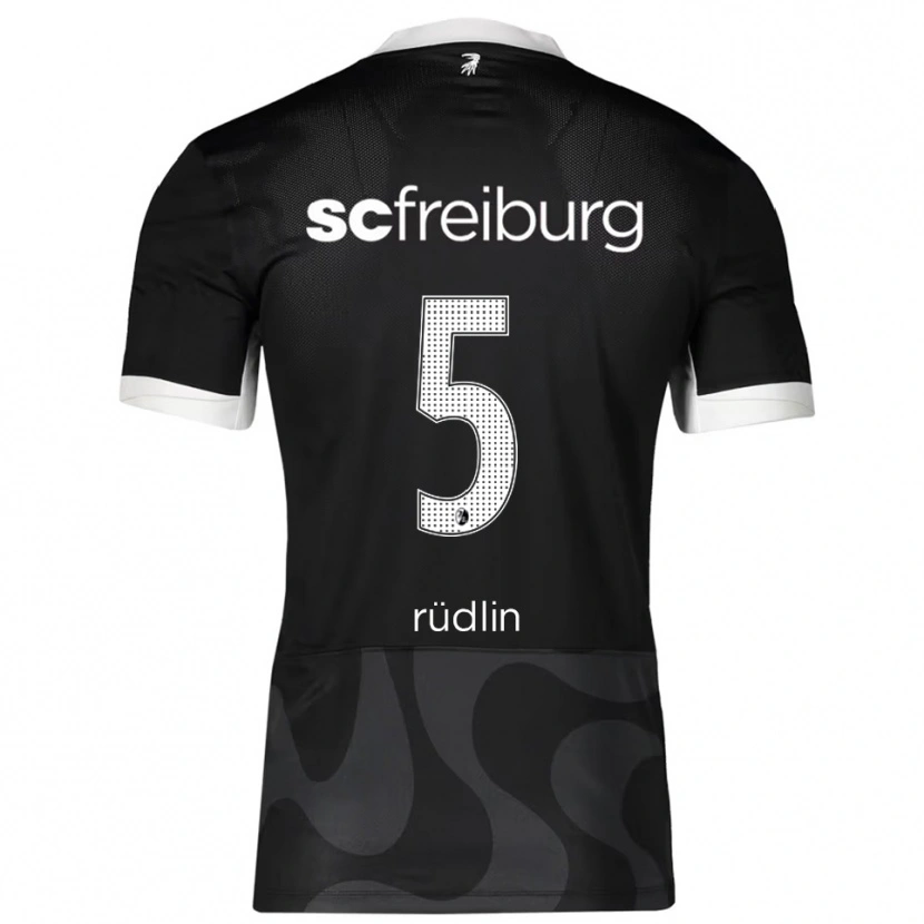 Danxen Pánské Fabian Rüdlin #5 Černá Bílá Daleko Hráčské Dresy 2025/26 Dres