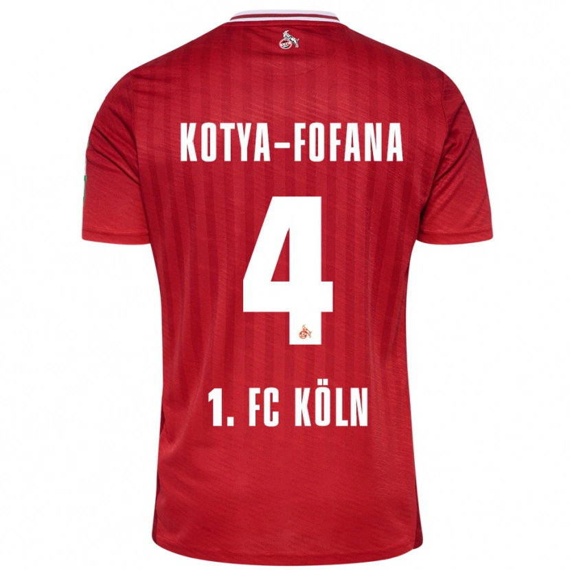 Danxen Pánské Assad Kotya-Fofana #4 Červená Bílá Daleko Hráčské Dresy 2025/26 Dres