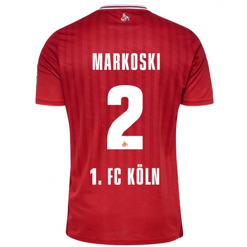 Danxen Pánské Kristian Markoski #2 Červená Bílá Daleko Hráčské Dresy 2025/26 Dres