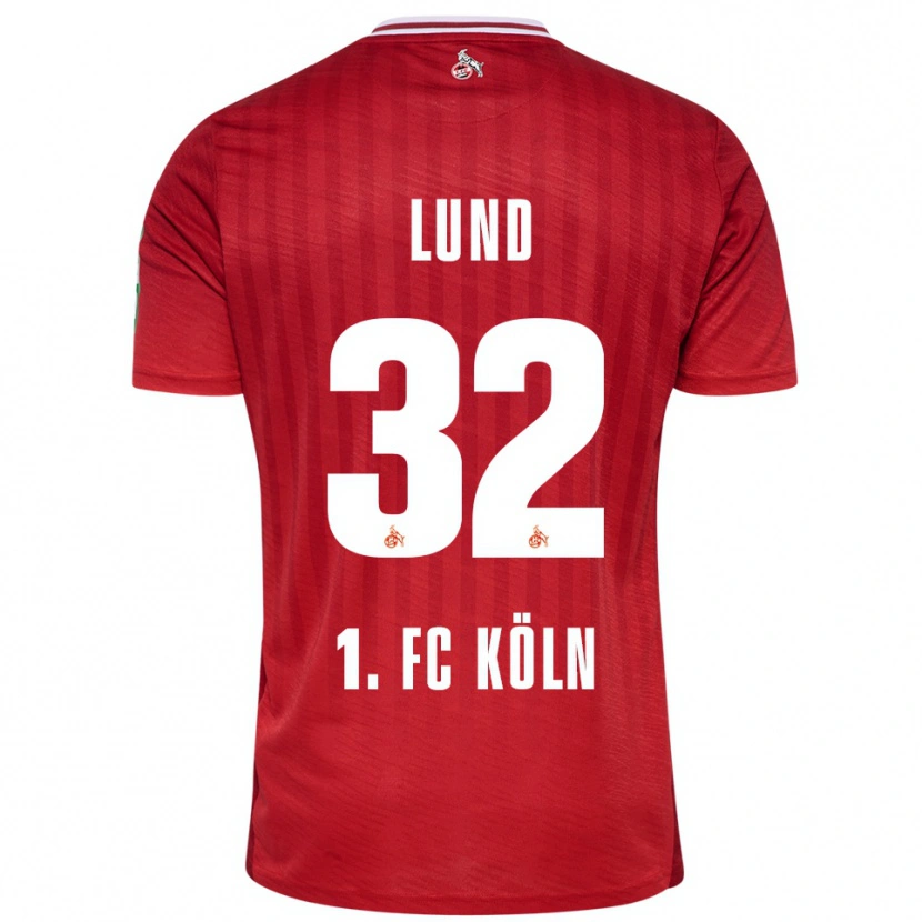 Danxen Pánské Kristoffer Lund #32 Červená Bílá Daleko Hráčské Dresy 2025/26 Dres