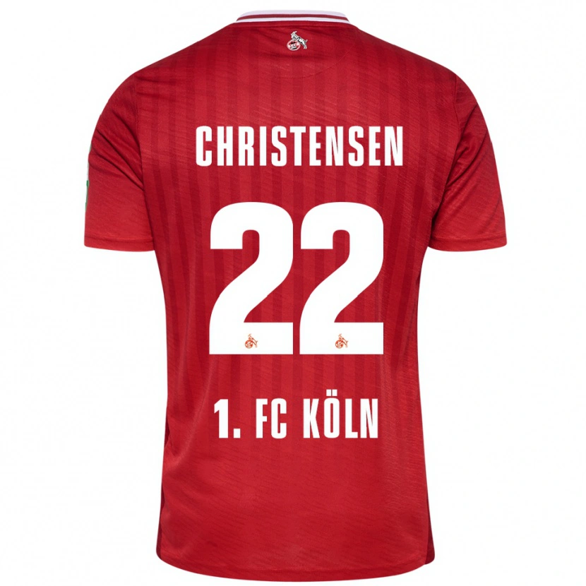 Danxen Pánské Jacob Christensen #22 Červená Bílá Daleko Hráčské Dresy 2025/26 Dres