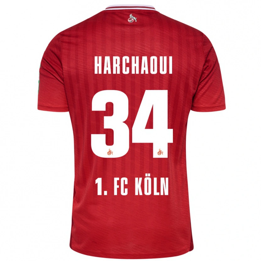 Danxen Pánské Fayssal Harchaoui #34 Červená Bílá Daleko Hráčské Dresy 2025/26 Dres