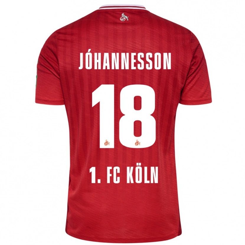 Danxen Pánské Ísak Jóhannesson #18 Červená Bílá Daleko Hráčské Dresy 2025/26 Dres