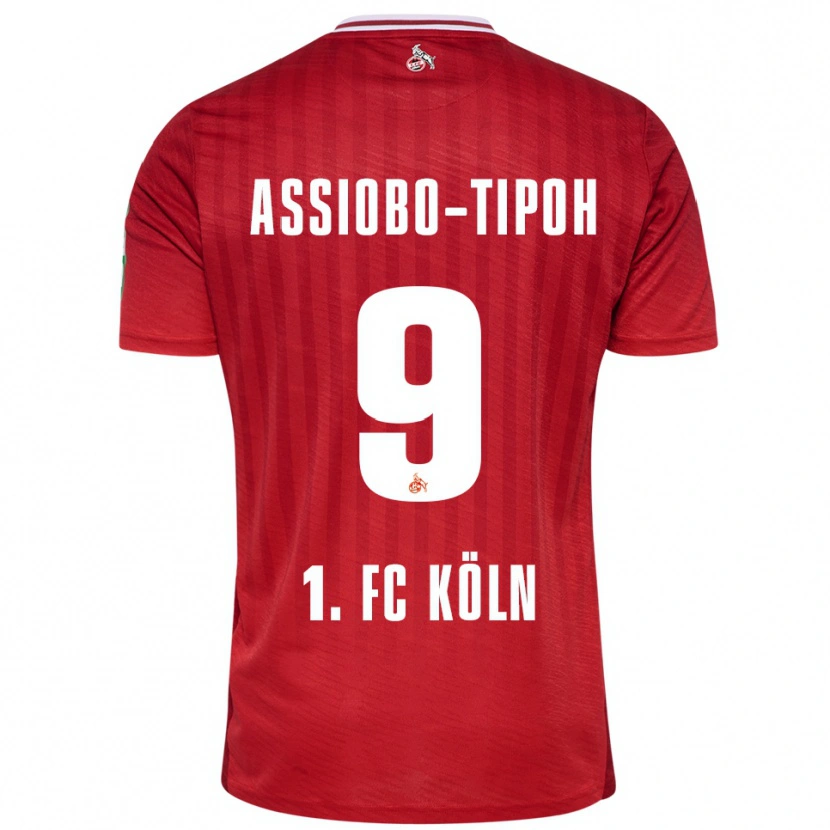 Danxen Pánské Elfried Assiobo-Tipoh #9 Červená Bílá Daleko Hráčské Dresy 2025/26 Dres