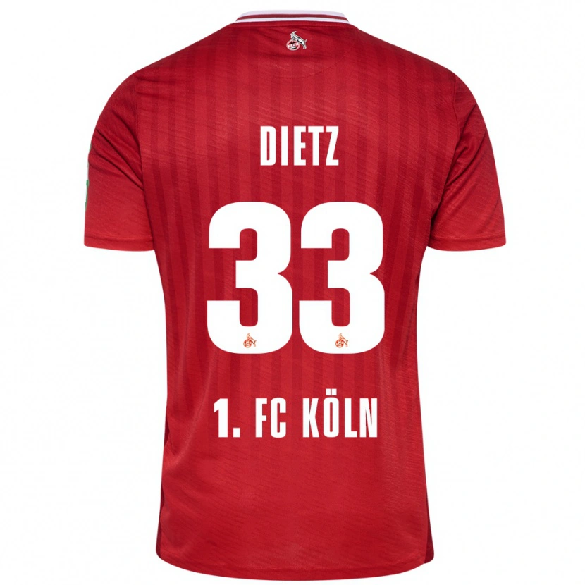 Danxen Pánské Florian Dietz #33 Červená Bílá Daleko Hráčské Dresy 2025/26 Dres