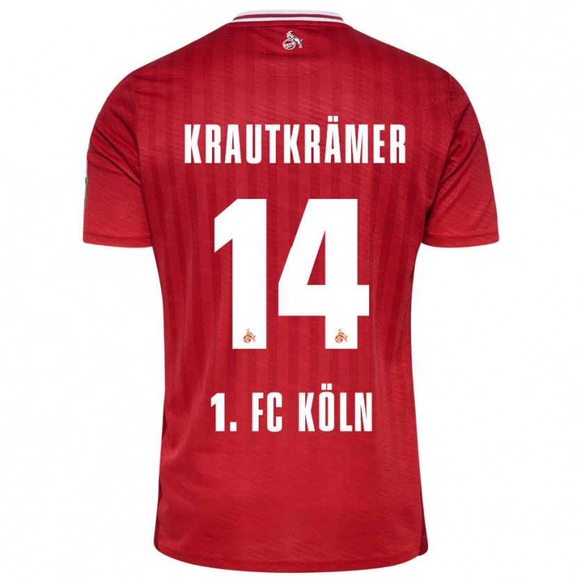 Danxen Pánské Jakob Krautkrämer #14 Červená Bílá Daleko Hráčské Dresy 2025/26 Dres